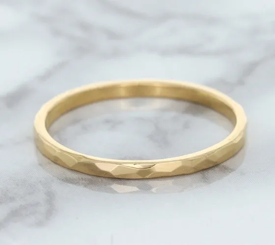 1.6mm Hammered Band in 14K Rose Gold