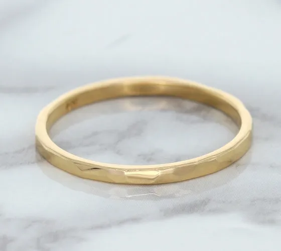 1.6mm Hammered Band in 14K Rose Gold