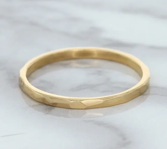 1.6mm Hammered Band in 14K Rose Gold