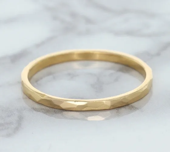 1.6mm Hammered Band in 14K Rose Gold