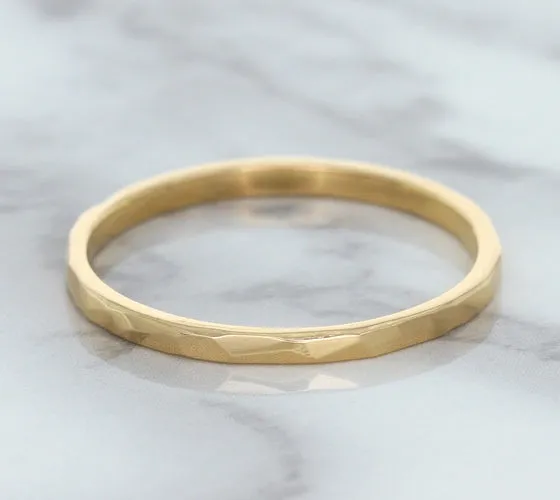1.6mm Hammered Band in 14K Rose Gold