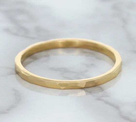 1.6mm Hammered Band in 14K Rose Gold