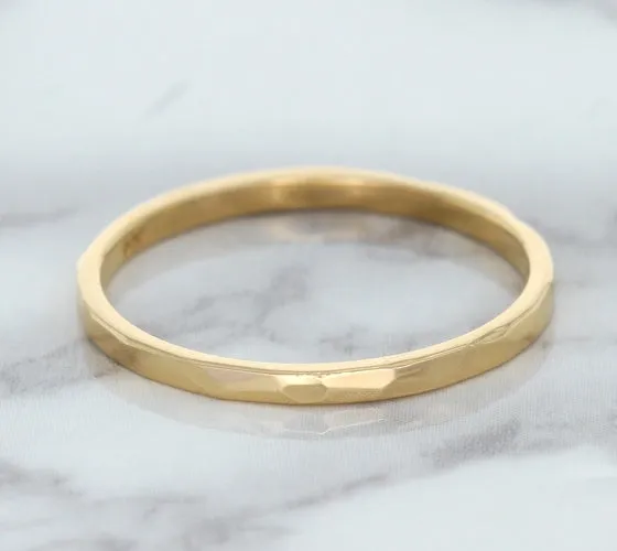 1.6mm Hammered Band in 14K Rose Gold