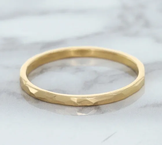 1.6mm Hammered Band in 14K Rose Gold