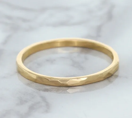1.6mm Hammered Band in 14K Rose Gold