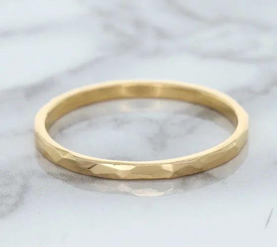 1.6mm Hammered Band in 14K Rose Gold