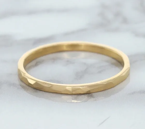 1.6mm Hammered Band in 14K Rose Gold
