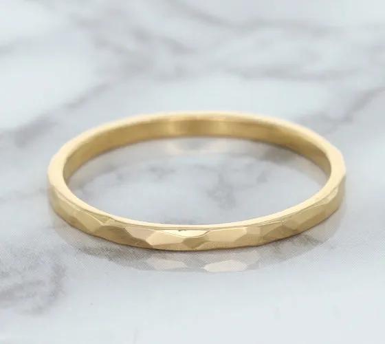 1.6mm Hammered Band in 14K Rose Gold