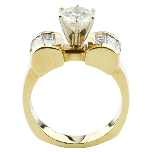 1.83 Carat Round Brilliant Diamond 14k Yellow Gold Engagement Ring Size 6.5