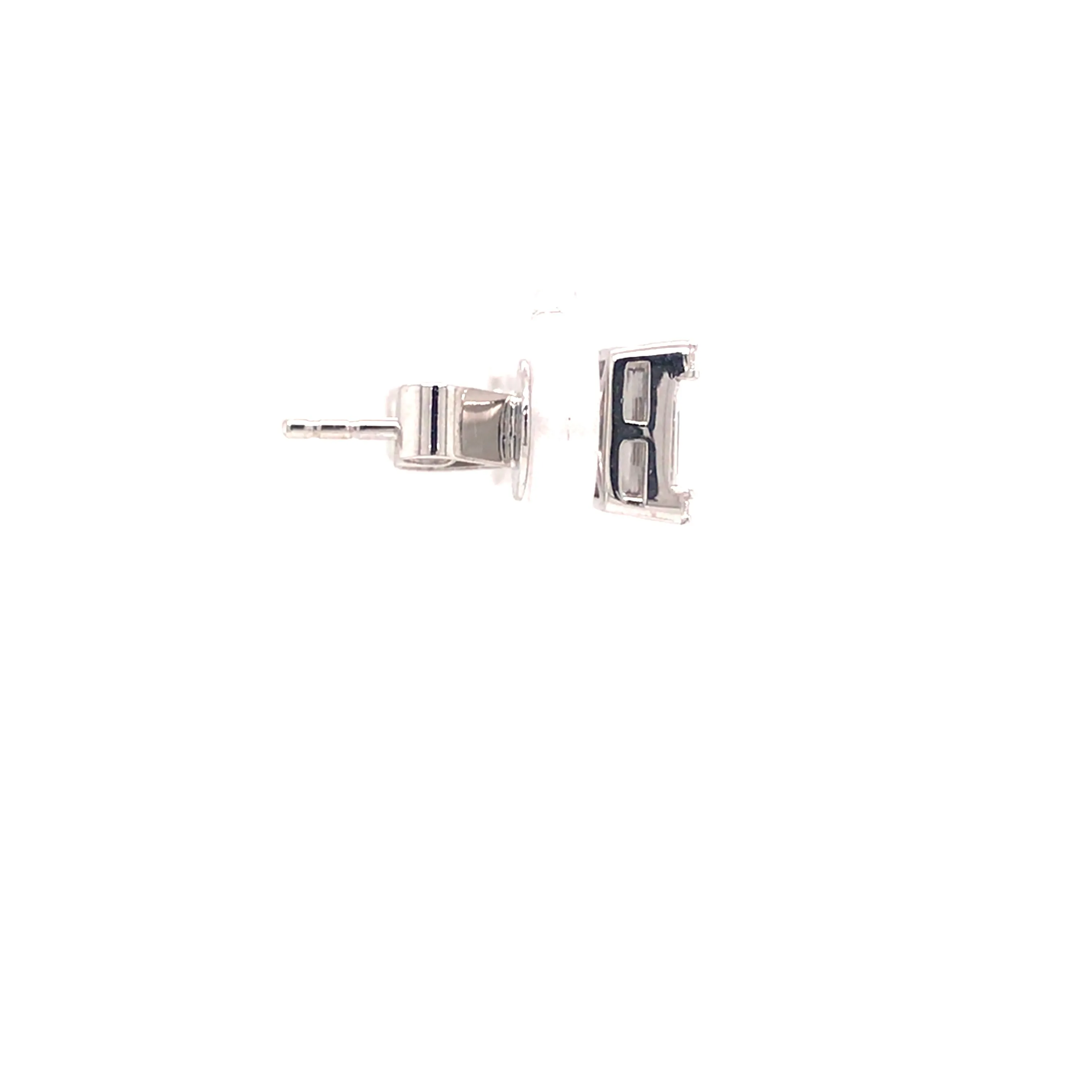 18K Baguette Diamond Cluster Earring White Gold
