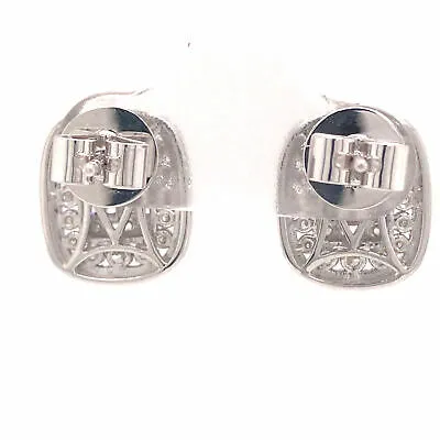 18K Diamond Cluster Halo Earrings White Gold