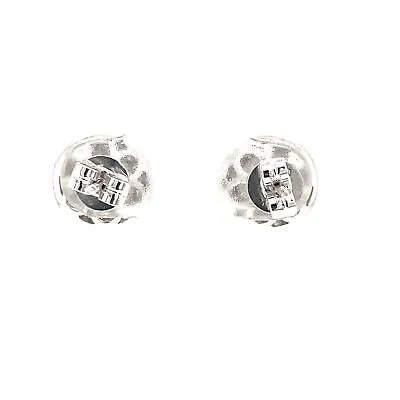 18K Diamond Cluster Stud Earrings White Gold