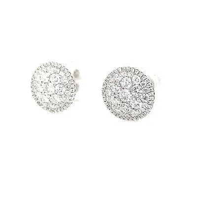 18K Diamond Cluster Stud Earrings White Gold