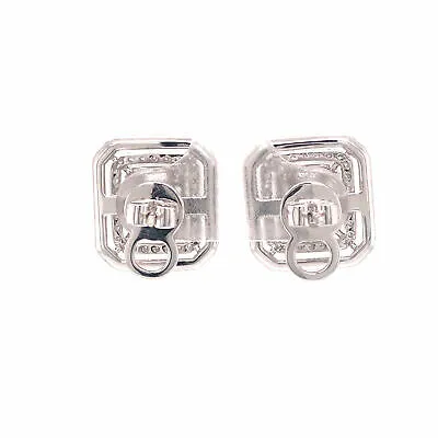 18K Diamond Halo Cluster Stud Earring White Gold