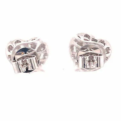 18K Diamond Heart Shape Cluster Earrings White Gold