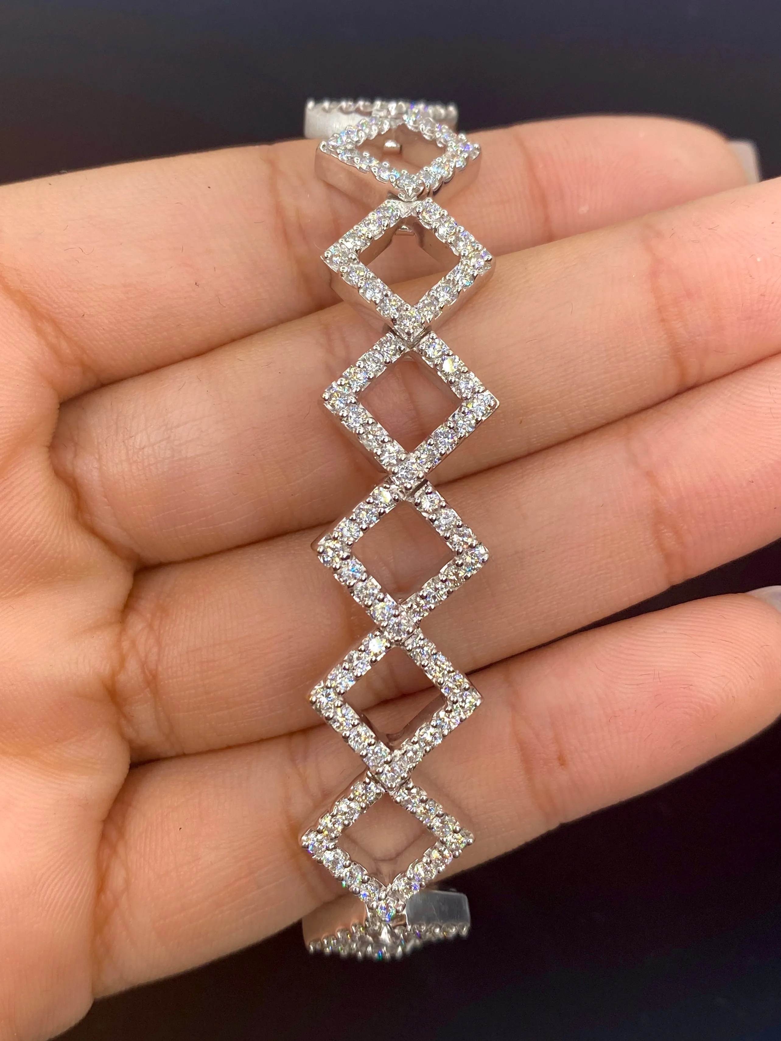 18K Gold Zig Zag Diamond Bracelet