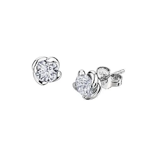 18K White Gold Canadian Diamond (0.10ct - 1.00ct) Winds Embrace Stud Earrings