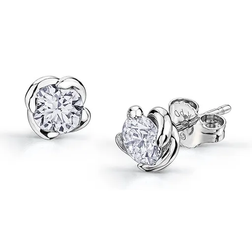18K White Gold Canadian Diamond (0.10ct - 1.00ct) Winds Embrace Stud Earrings