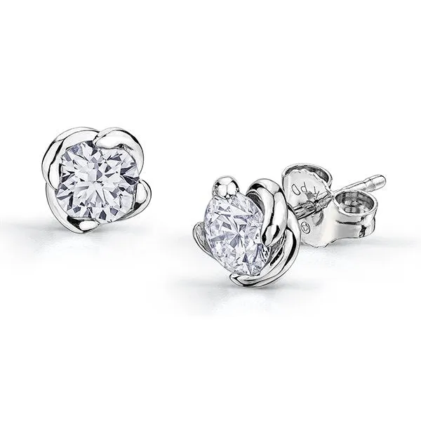 18K White Gold Canadian Diamond (0.10ct - 1.00ct) Winds Embrace Stud Earrings