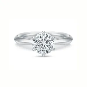 18K White Gold classic 6-prong solitaire Engagement Ring mounting (Setting Only)