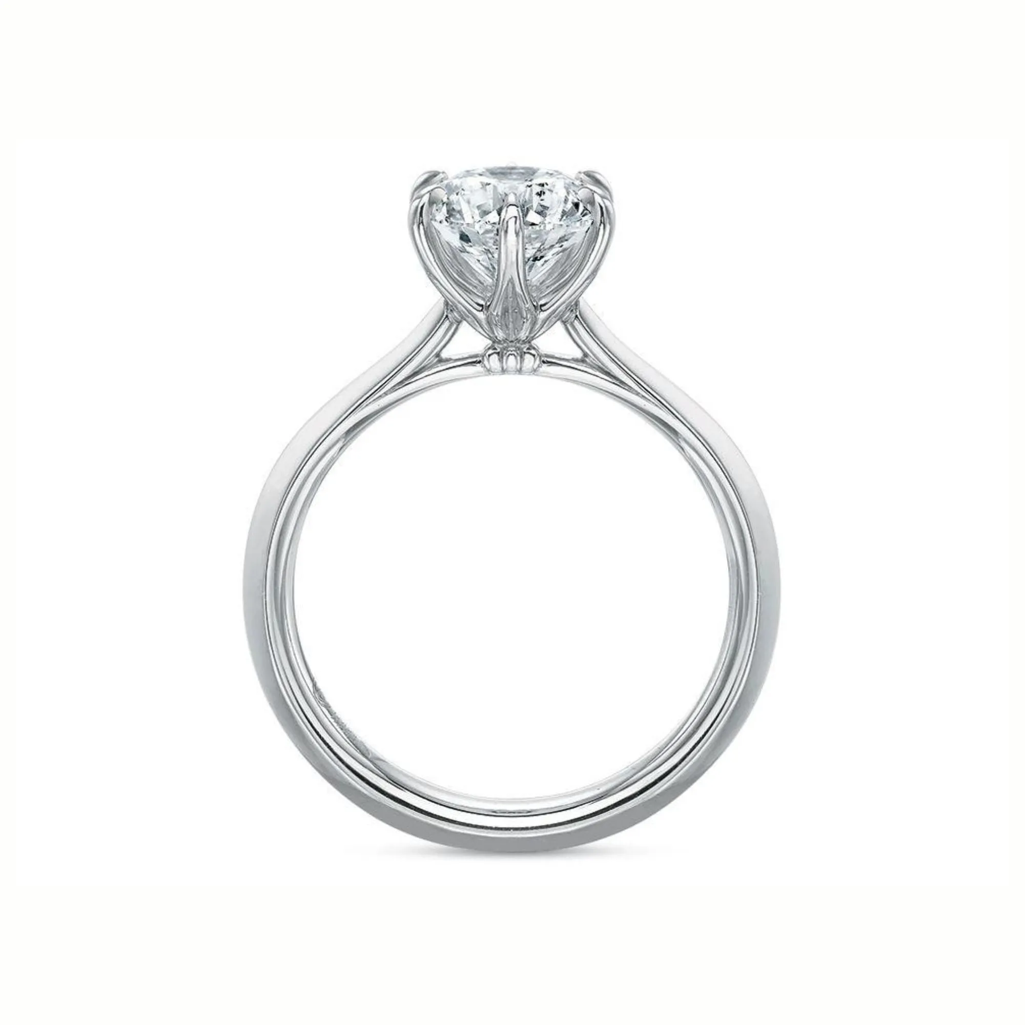 18K White Gold classic 6-prong solitaire Engagement Ring mounting (Setting Only)
