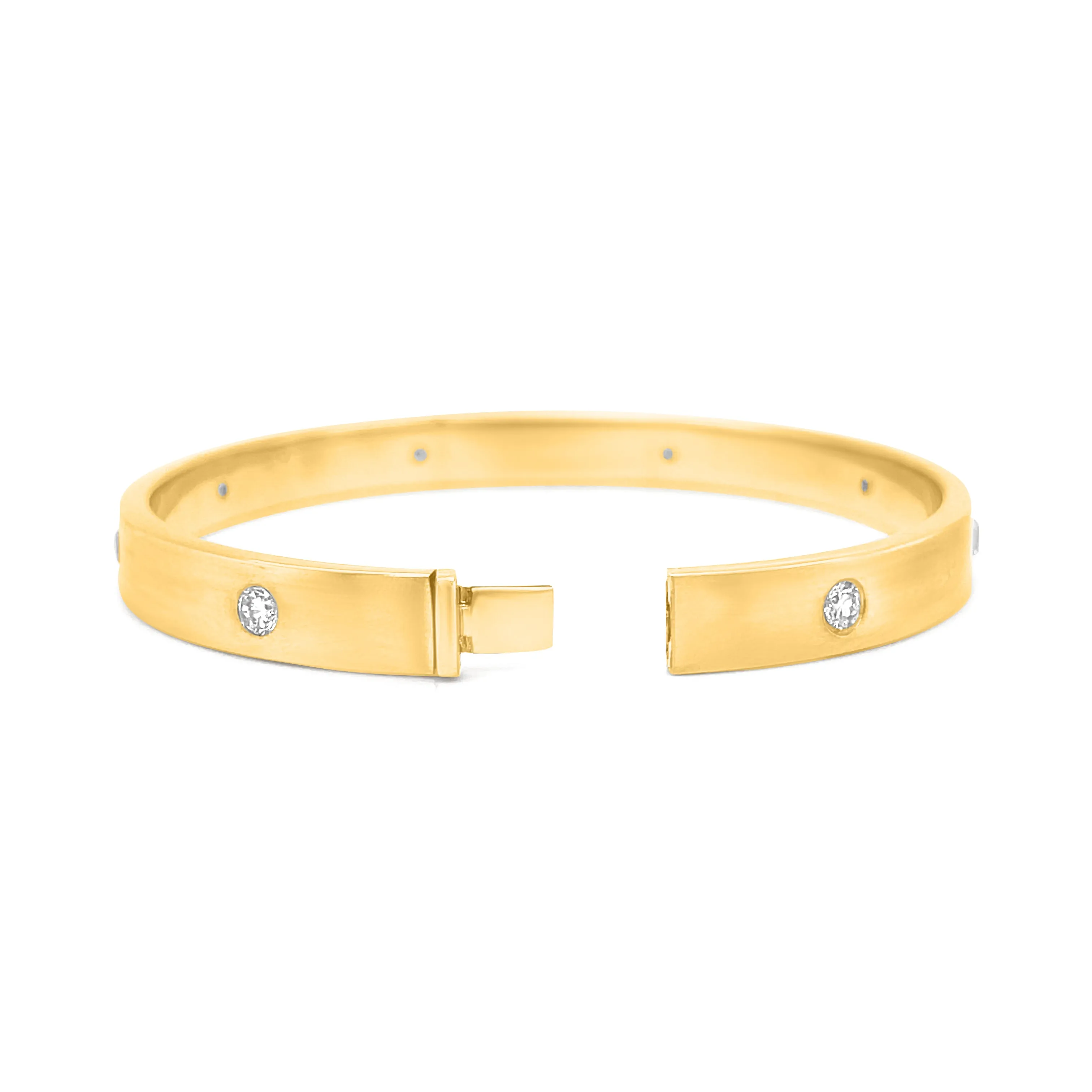 1.95 Carat Diamond Bangle in 14k Yellow Gold