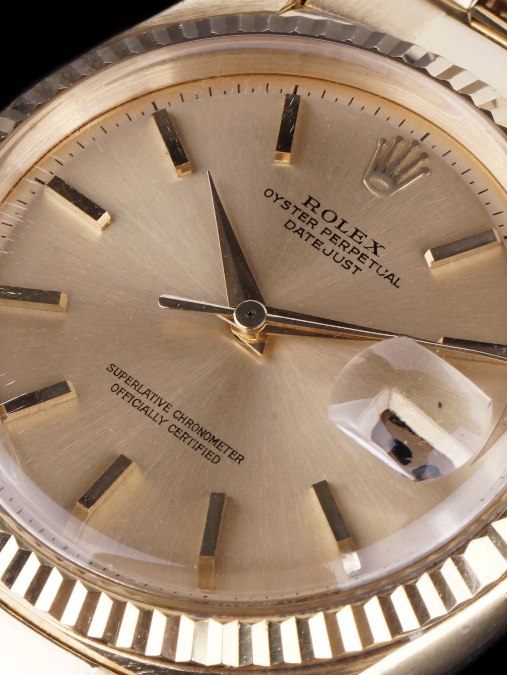 1960 Rolex Datejust (Ref. 1601) 18K YG "Swiss Only" No-Lume Dial