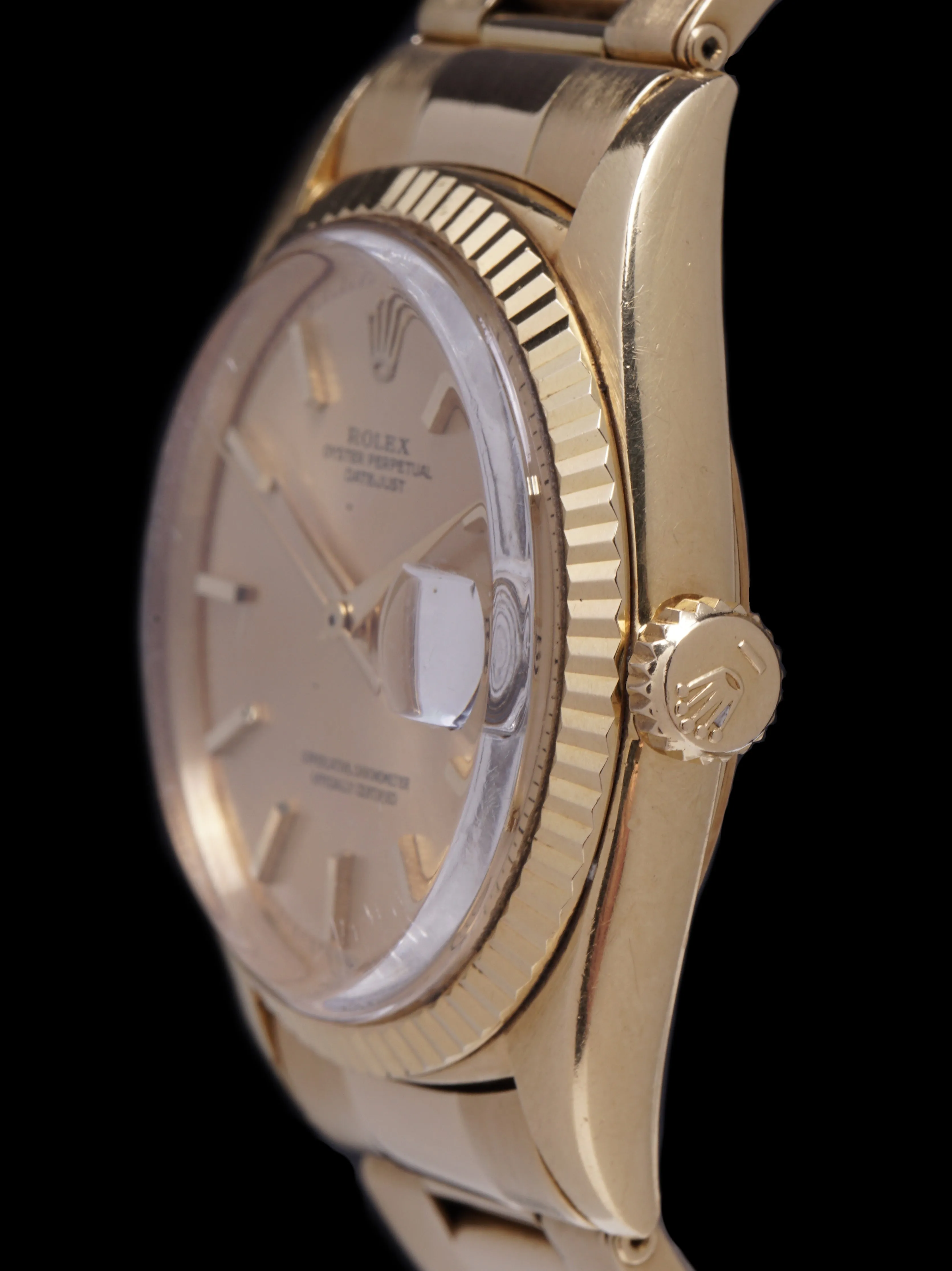 1960 Rolex Datejust (Ref. 1601) 18K YG "Swiss Only" No-Lume Dial