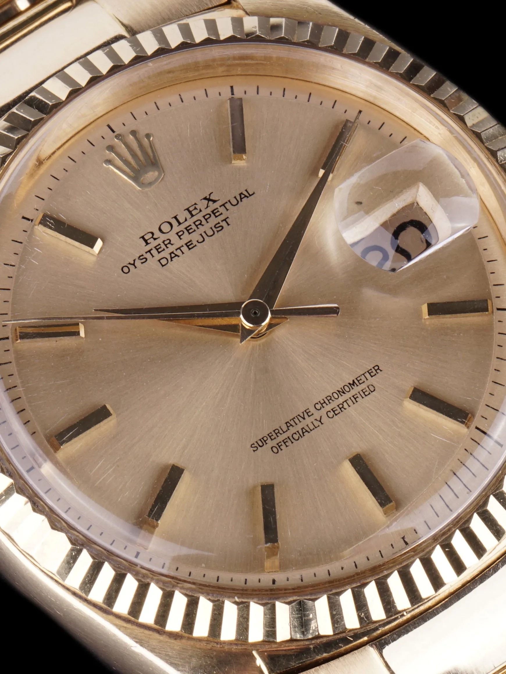 1960 Rolex Datejust (Ref. 1601) 18K YG "Swiss Only" No-Lume Dial