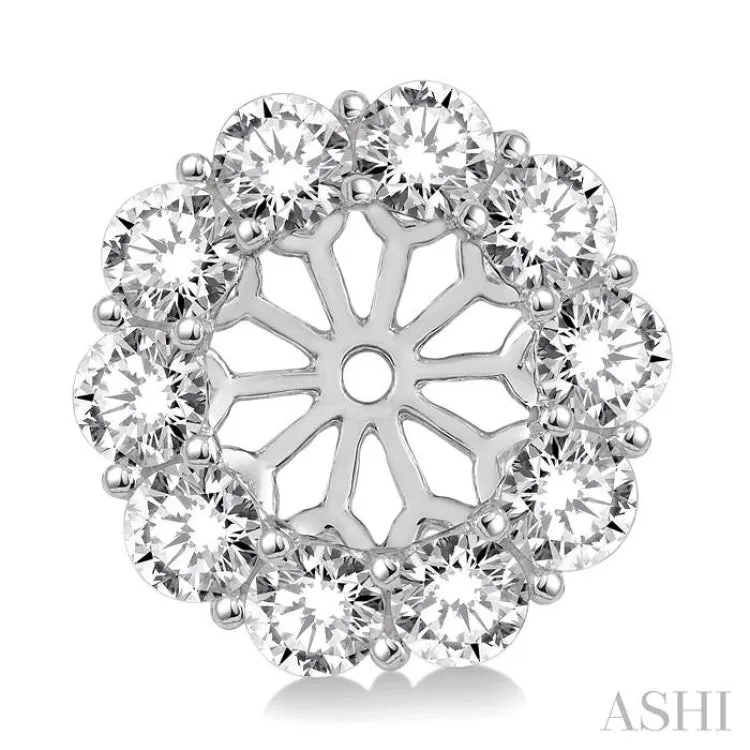 2 ctw Round Cut Diamond Earring Jacket in 14K White Gold