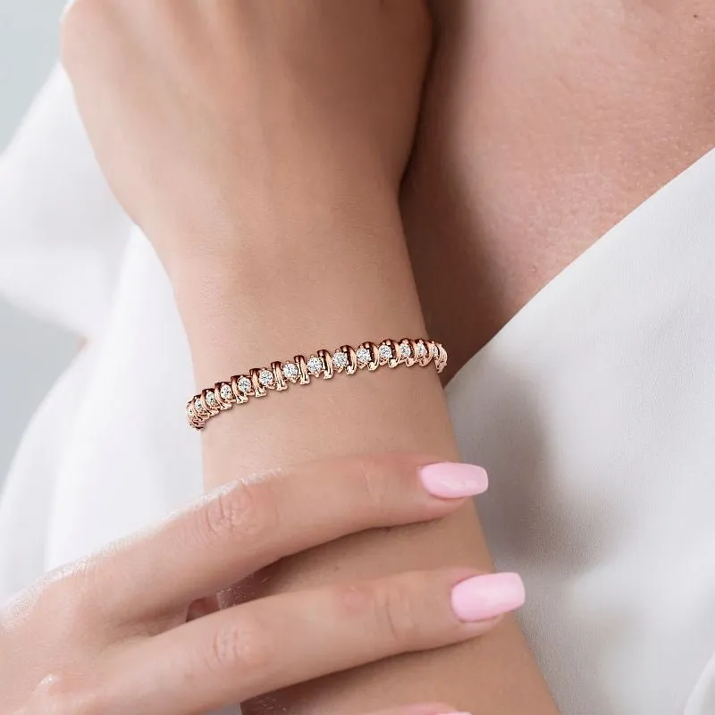 2.00-6.00 CT Round Cut Diamonds - Tennis Bracelet