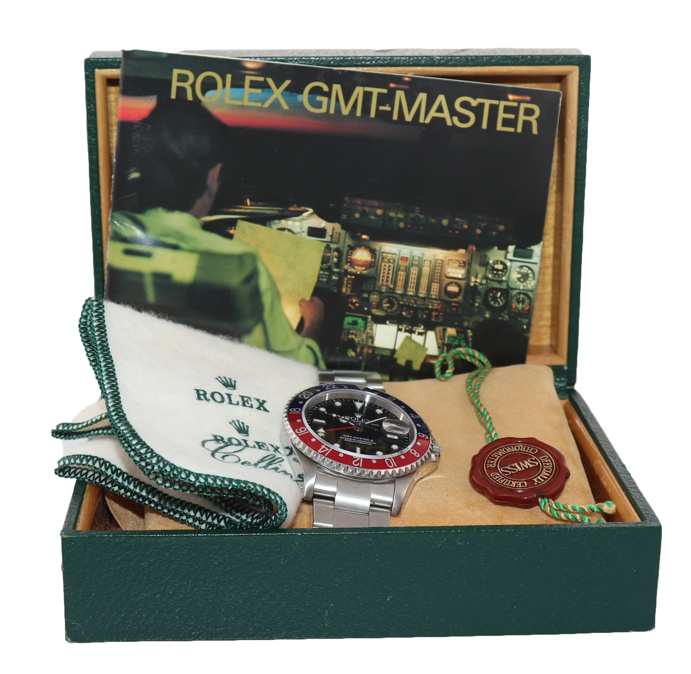 2000 MINT Rolex GMT-Master II Pepsi Steel Blue Red 16710 Watch Watch SEL Box