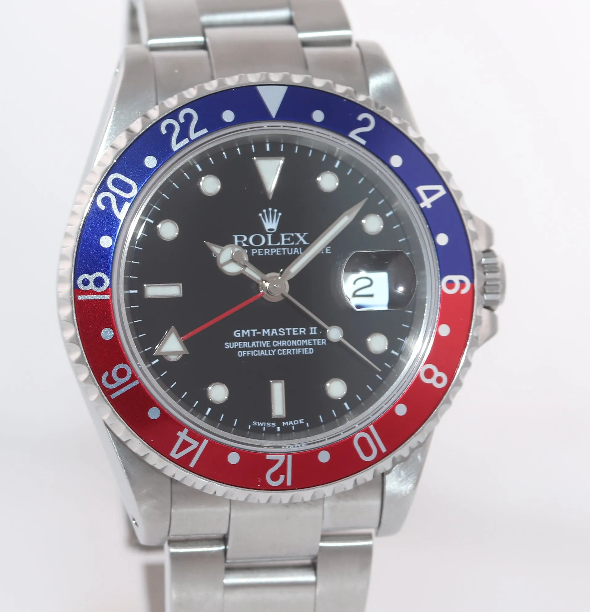 2000 MINT Rolex GMT-Master II Pepsi Steel Blue Red 16710 Watch Watch SEL Box