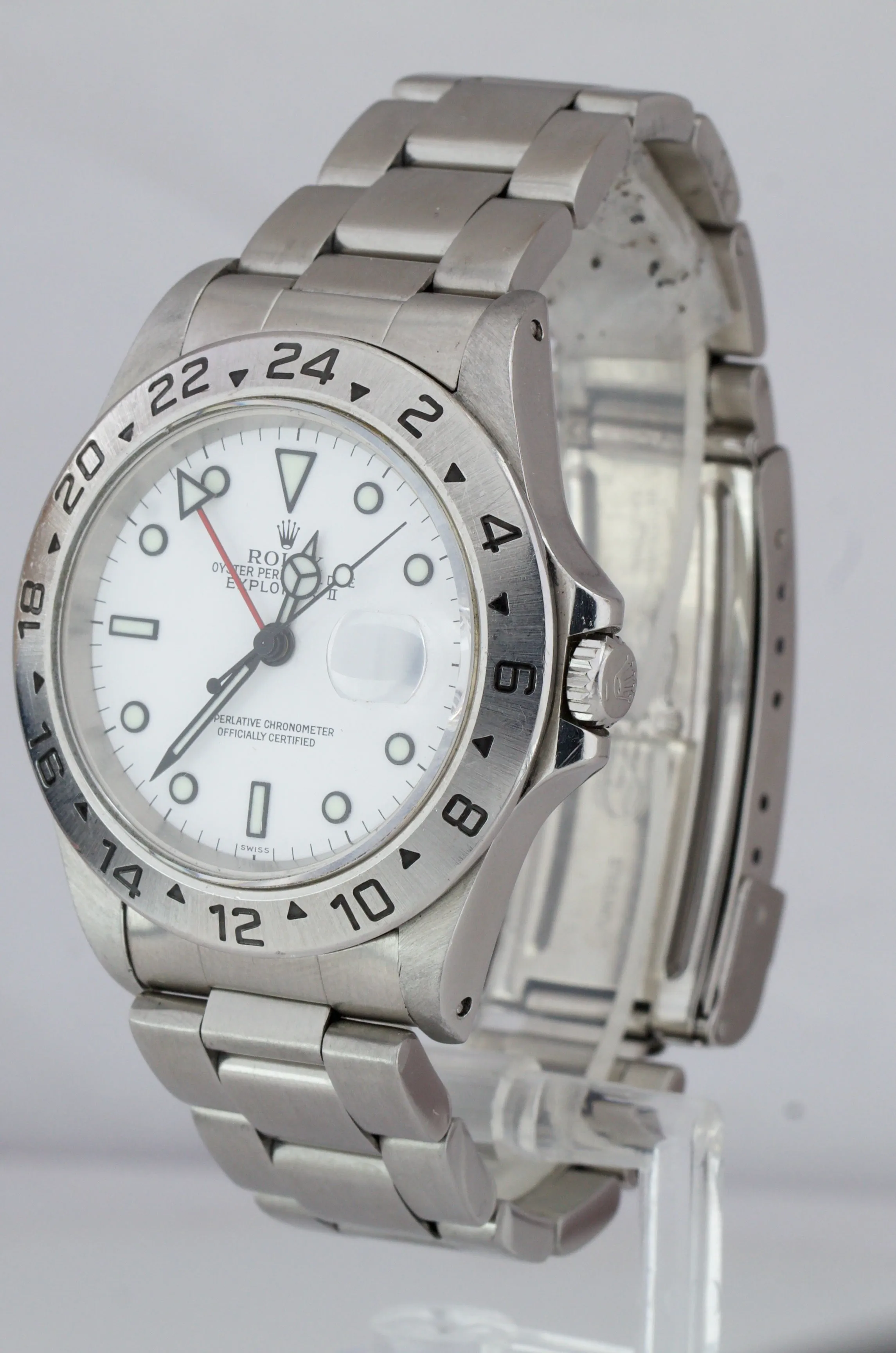 2000 Rolex Explorer II Polar White SWISS ONLY A SERIAL 40mm GMT 16570 Watch