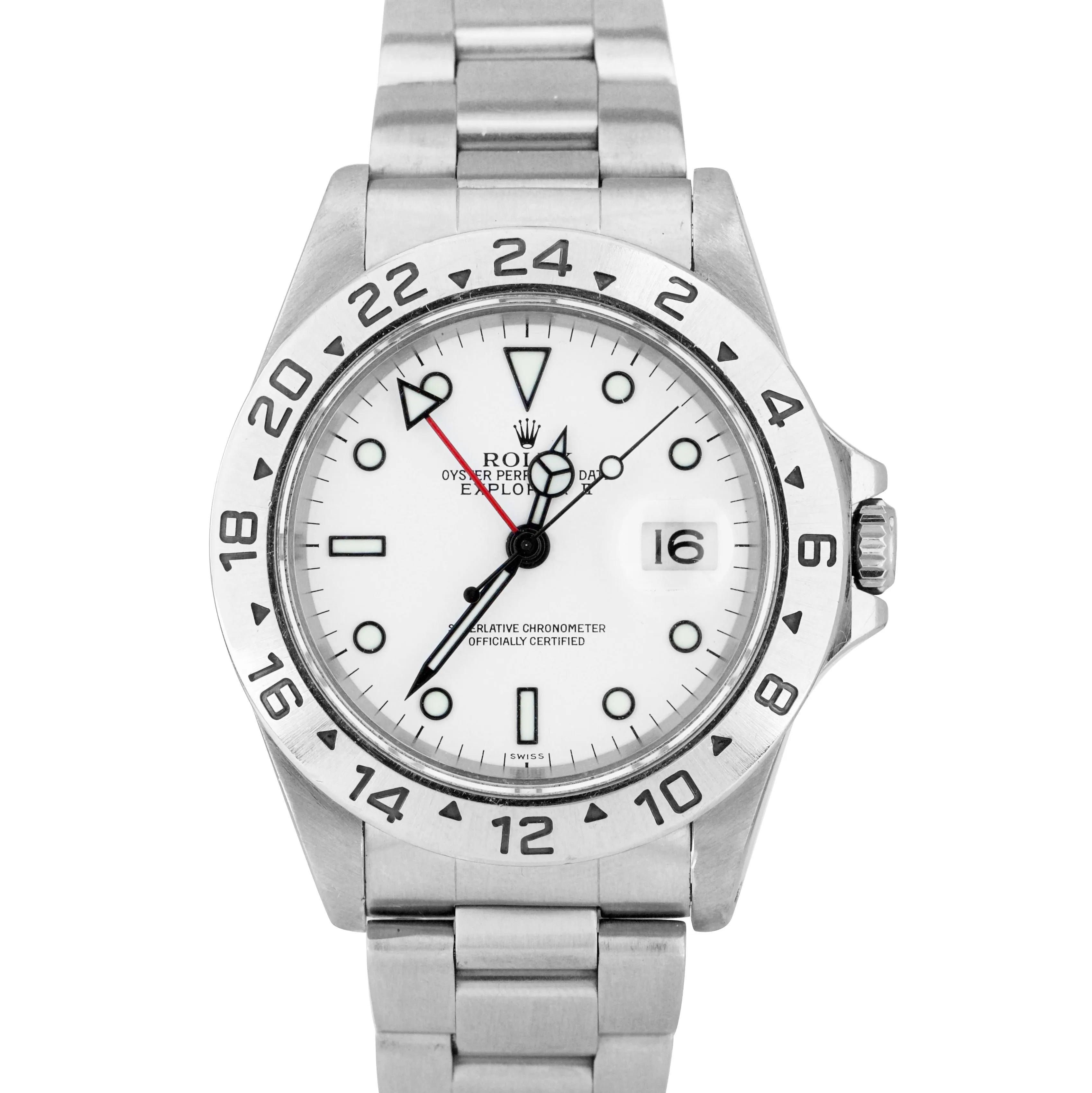 2000 Rolex Explorer II Polar White SWISS ONLY A SERIAL 40mm GMT 16570 Watch
