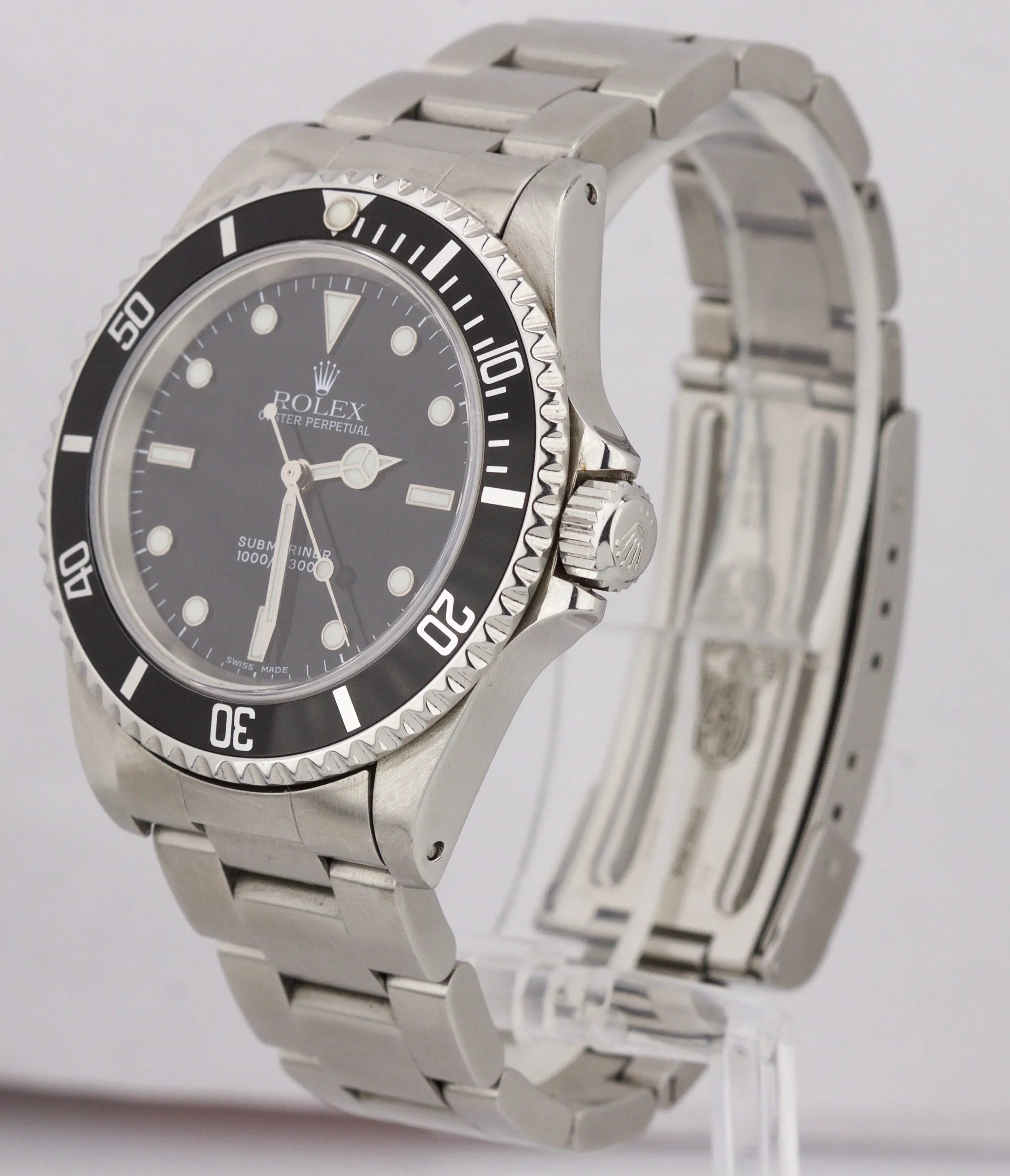 2001 UNPOLISHED Rolex Submariner No-Date P 14060 Stainless Black Dive 40mm Watch