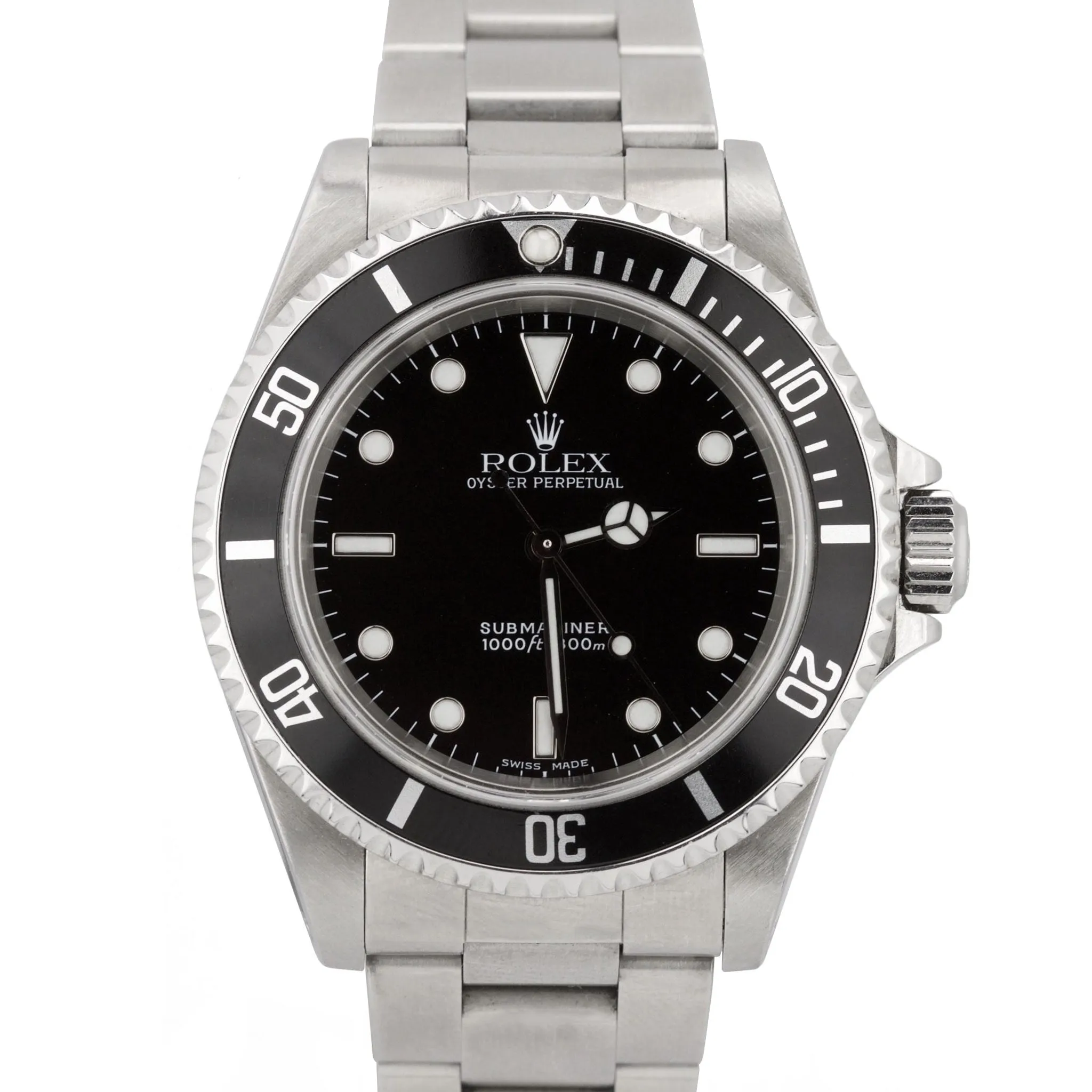 2001 UNPOLISHED Rolex Submariner No-Date P 14060 Stainless Black Dive 40mm Watch