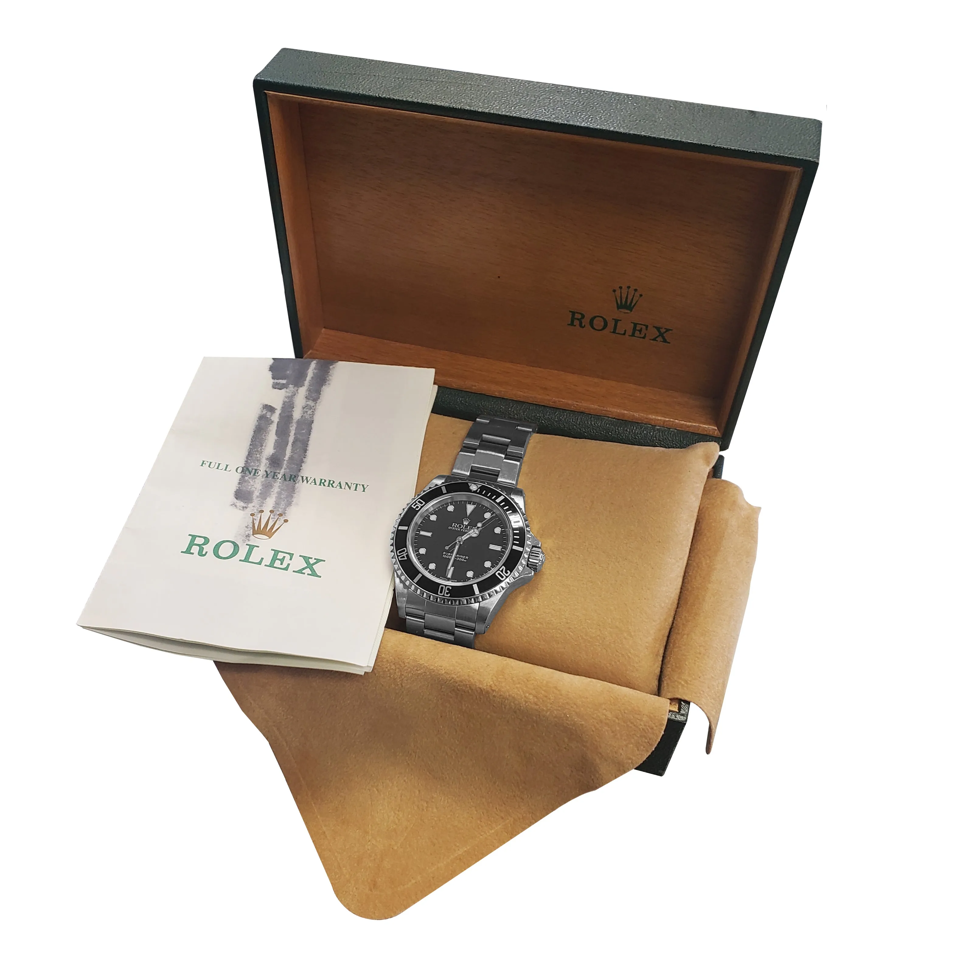 2001 UNPOLISHED Rolex Submariner No-Date P 14060 Stainless Black Dive 40mm Watch