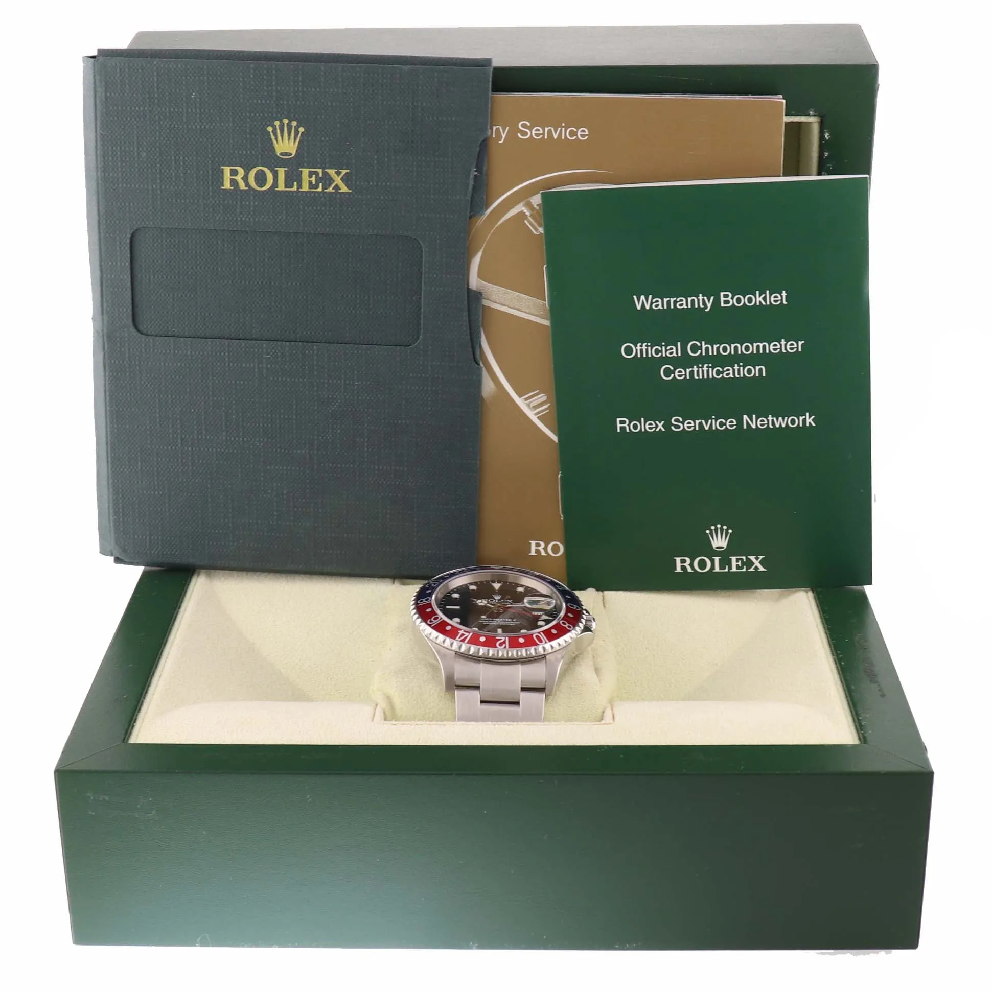 2004 Rolex GMT-Master 2 Pepsi Steel 16710 40mm Watch No Holes Black Dial Watch