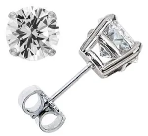 2.00CTW Round Brilliant Diamond Stud Earrings - G-H SI