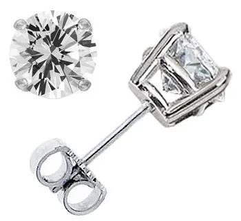 2.00CTW Round Brilliant Diamond Stud Earrings - G-H SI