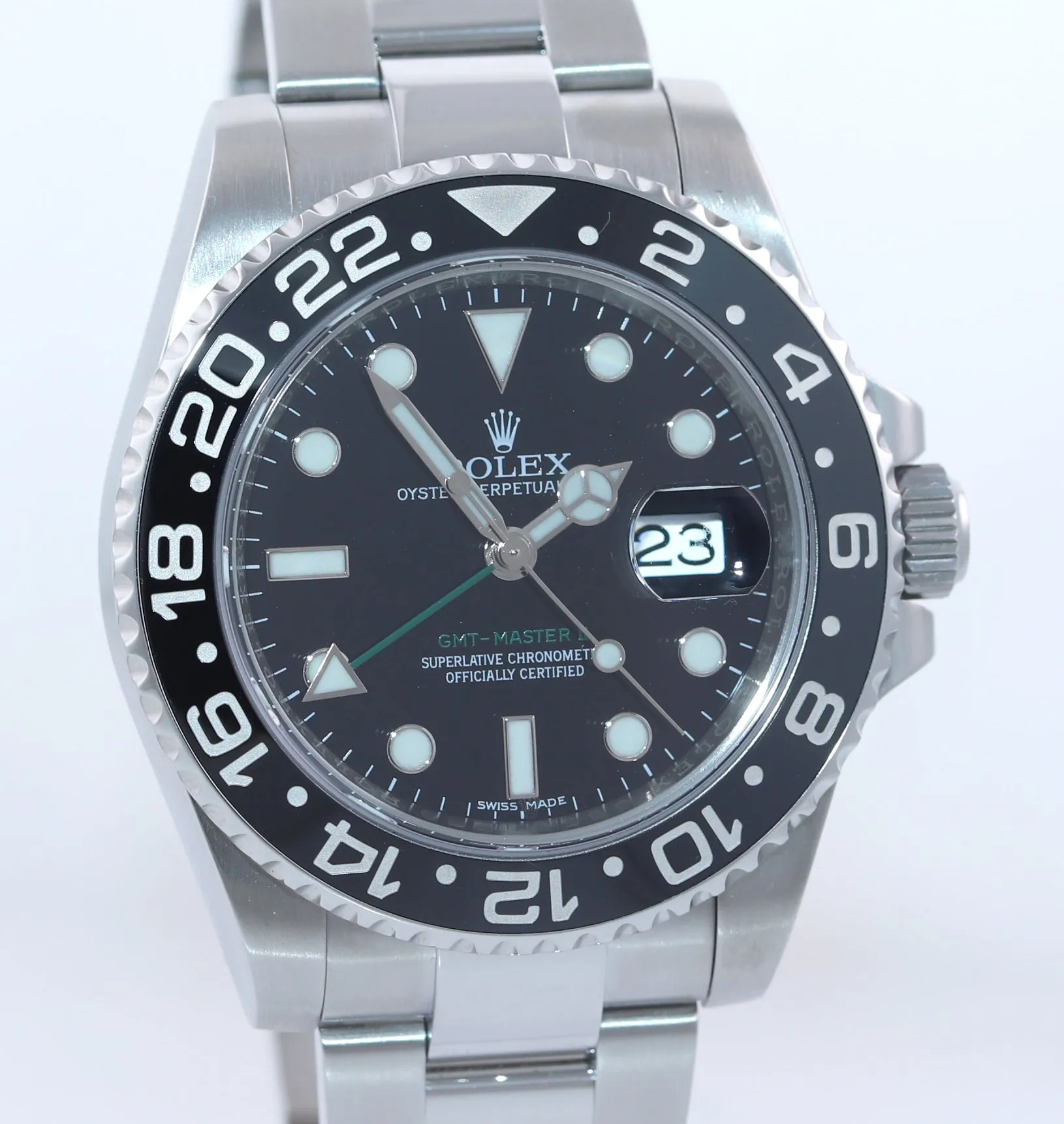 2010 Papers Rolex GMT Master II 116710 Steel Black Ceramic Watch Box