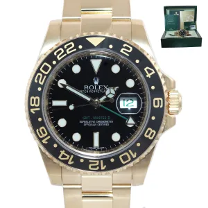 2012 PAPERS Rolex GMT-Master 2 Ceramic Black 116718 18k Yellow Gold 40mm Watch
