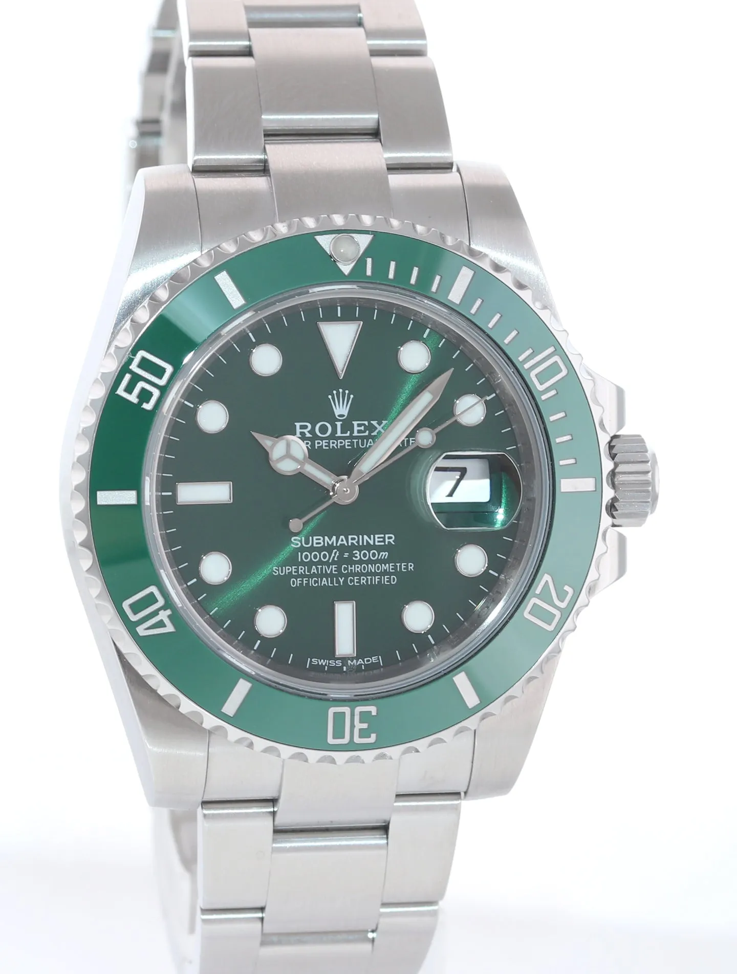 2014 PAPERS Rolex Submariner Hulk Green Dial Ceramic 116610LV Steel Watch Box