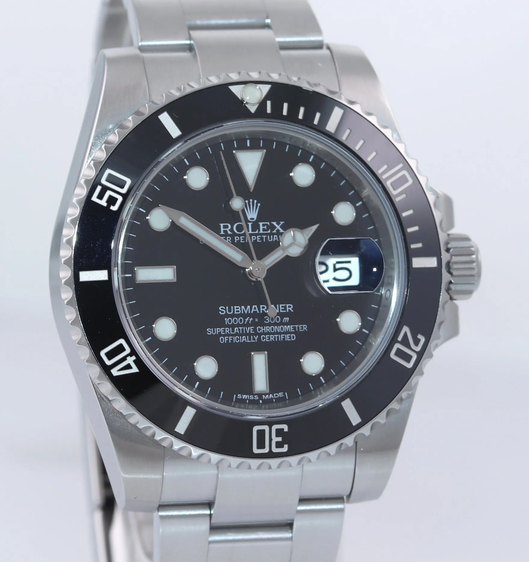 2016 PAPERS Mint Rolex Submariner Date 116610 Steel Black Dive Ceramic Watch Box