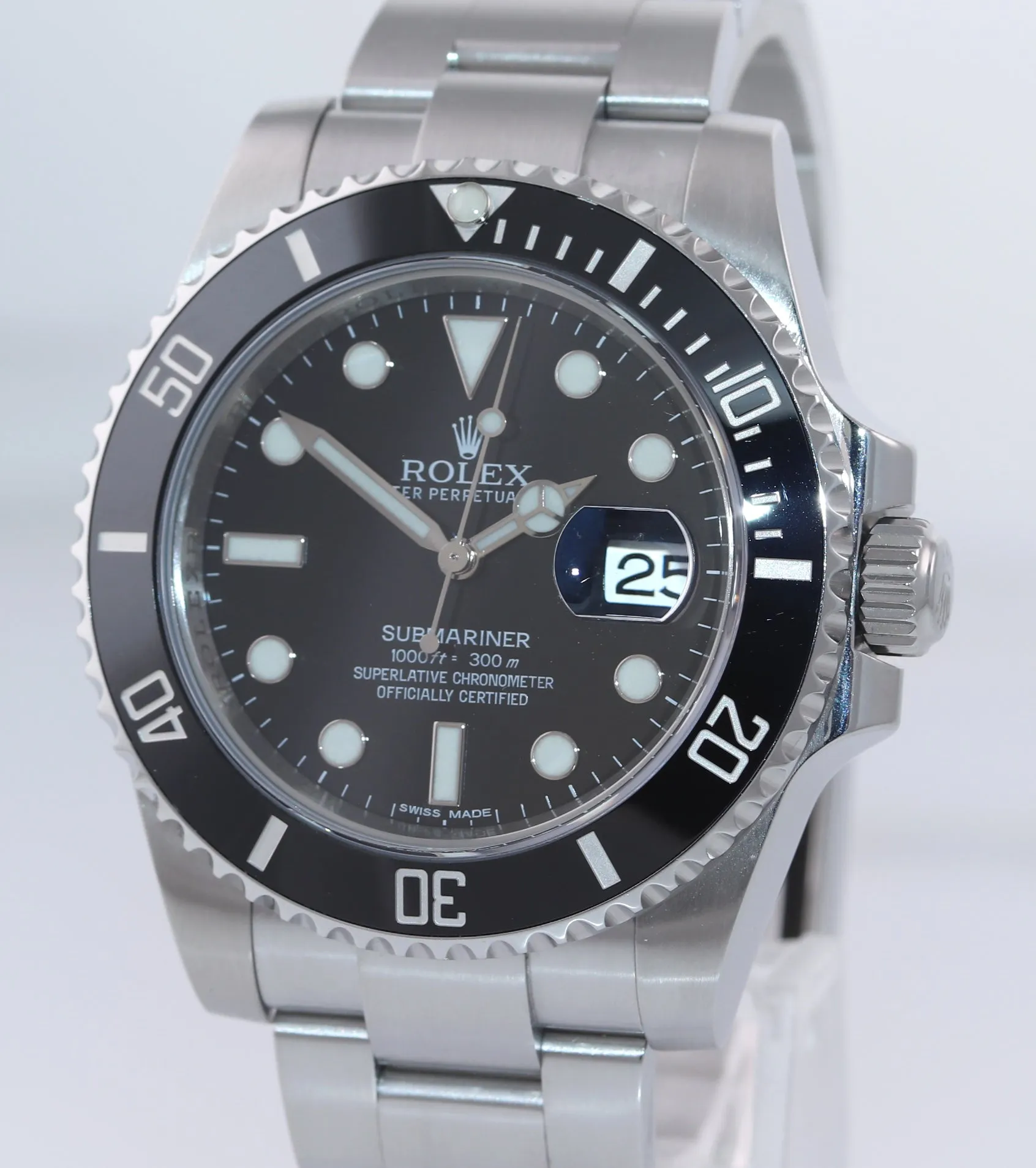 2016 PAPERS Mint Rolex Submariner Date 116610 Steel Black Dive Ceramic Watch Box