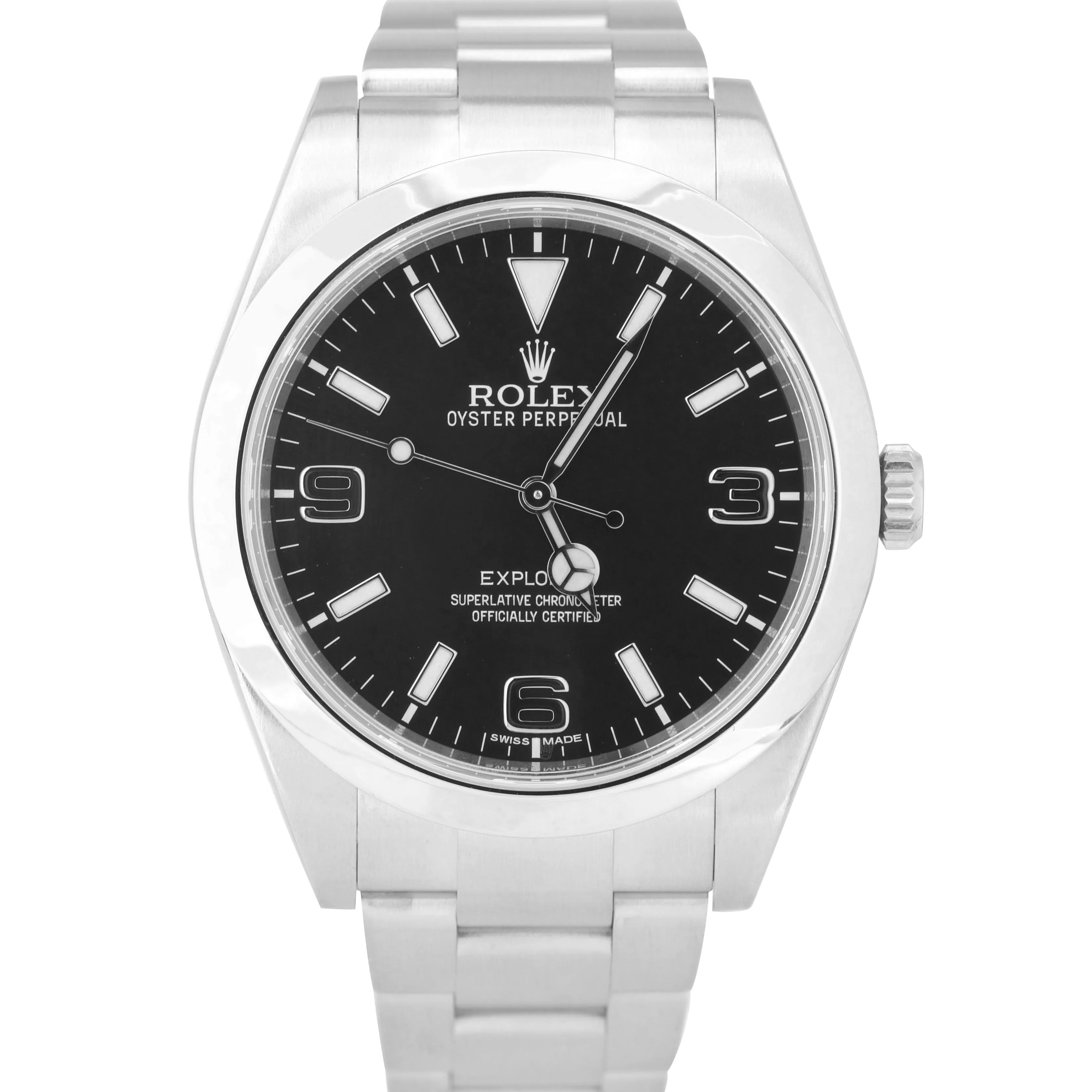 2016 Rolex Explorer I Black 39mm Stainless Steel Swiss Oyster Watch 214270 B P