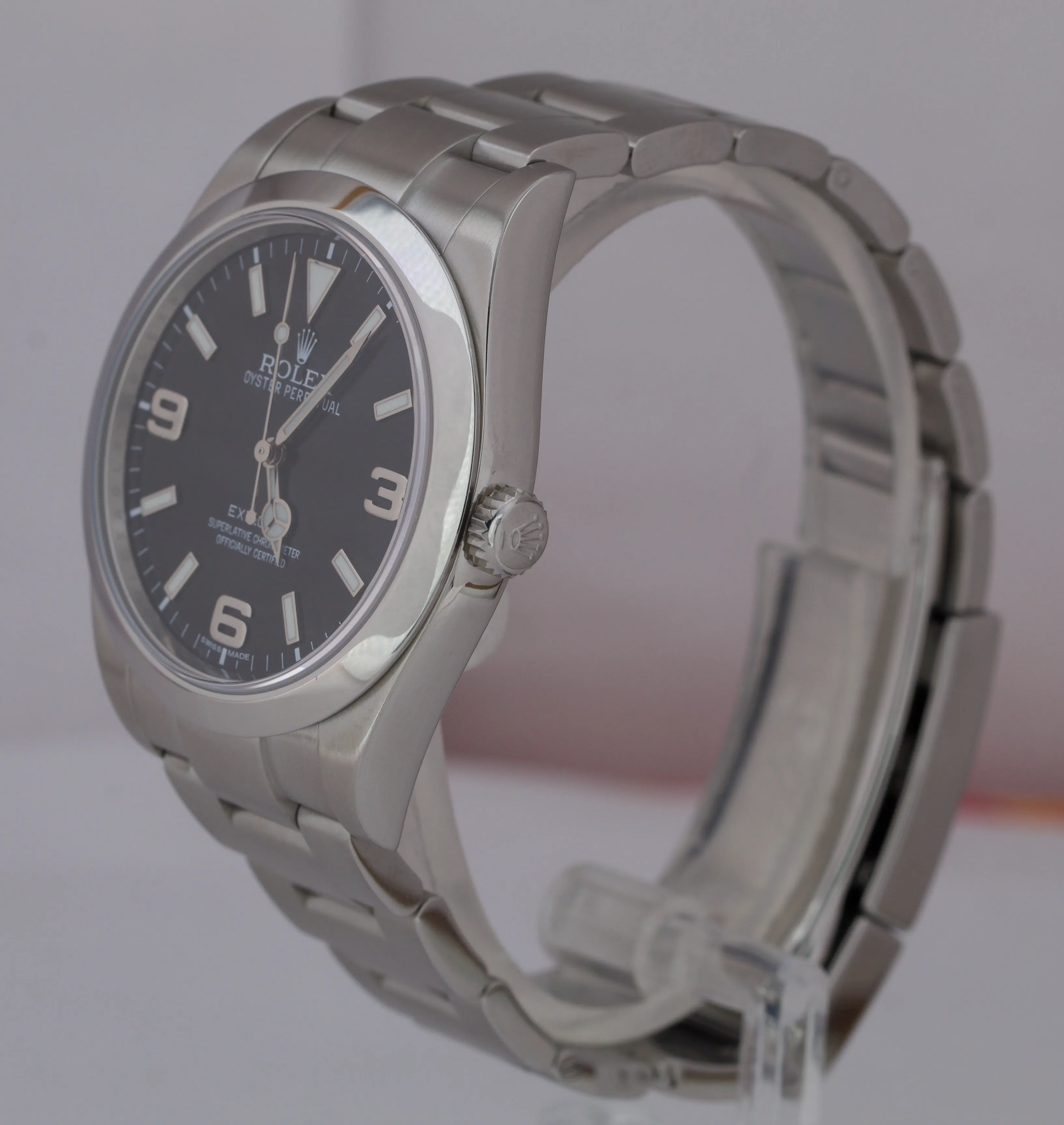 2016 Rolex Explorer I Black 39mm Stainless Steel Swiss Oyster Watch 214270 B P