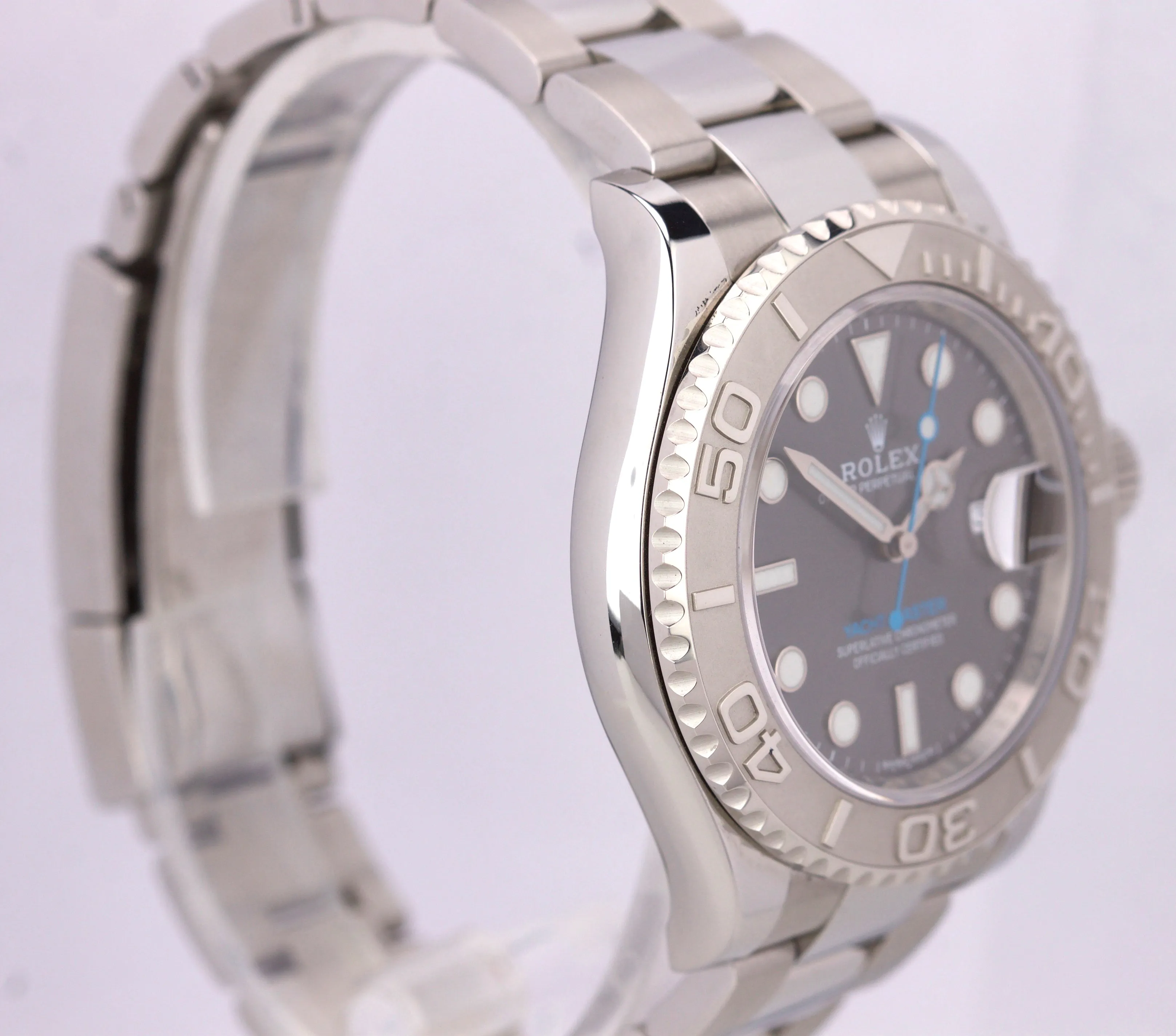 2016 Rolex Yacht-Master Rhodium 116622 Stainless Platinum Blue 40mm Swiss Watch