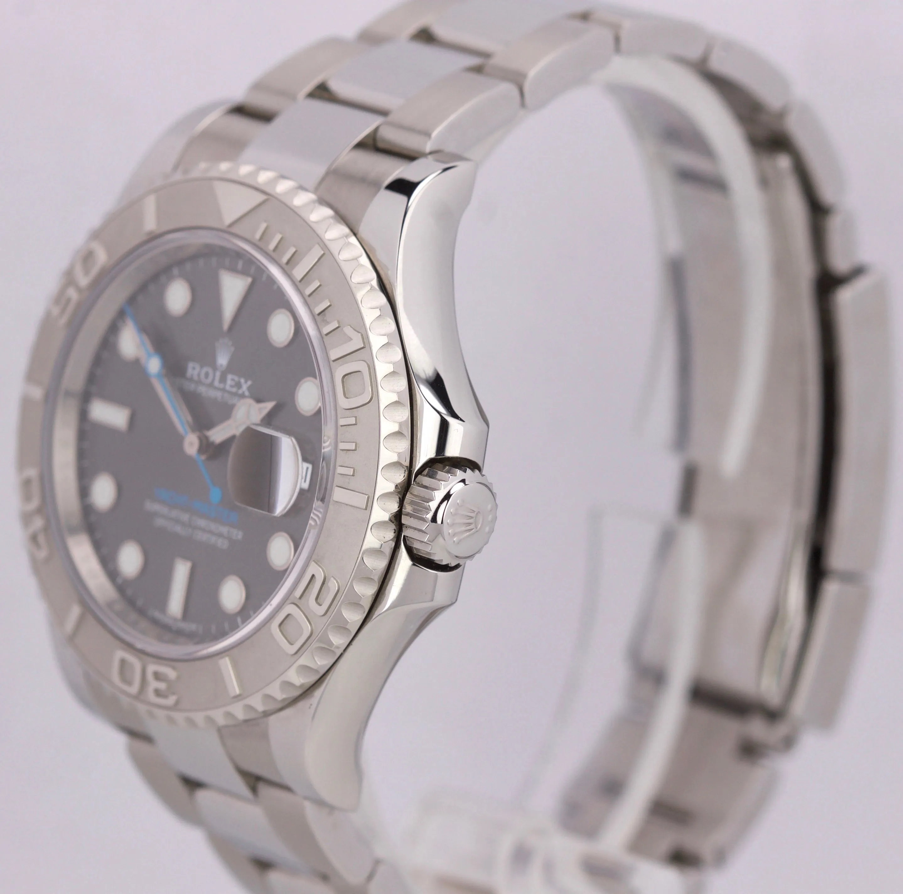 2016 Rolex Yacht-Master Rhodium 116622 Stainless Platinum Blue 40mm Swiss Watch